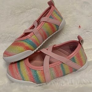 Rachel Sheer 8M stripped glitter ballet shoes